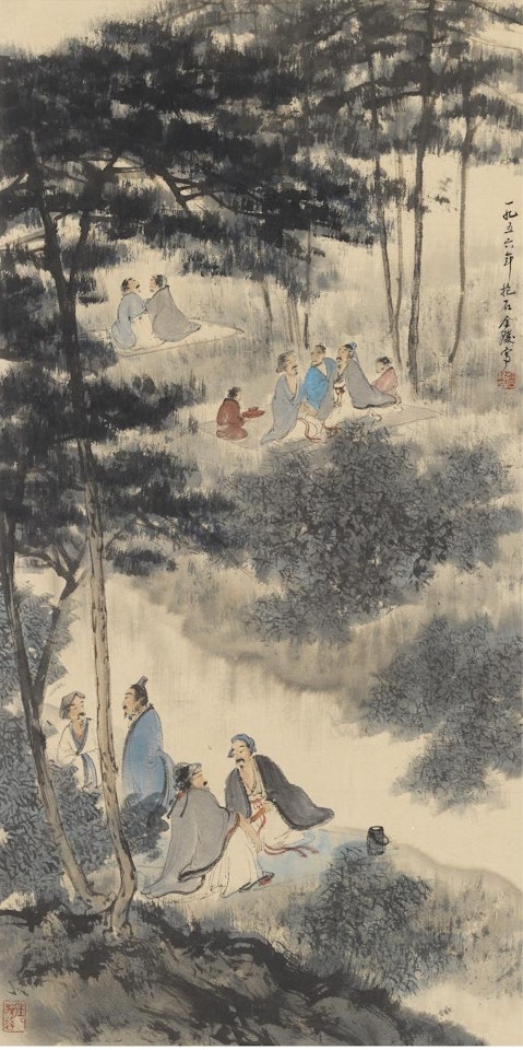 The Nine Elders of Xiangshan by Fu Baoshi