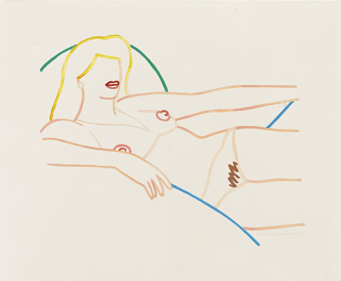 STUDY FOR KATE NUDE LINE DRAWING by Tom Wesselmann