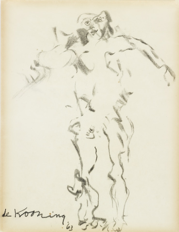 DRAWING OF A WOMAN (CLAM DIGGER) by Willem de Kooning