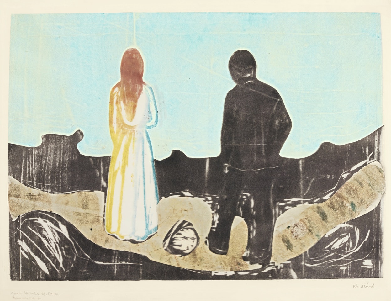 Two Human Beings. The Lonely Ones by Edvard Munch