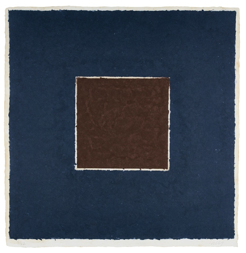 Colored Paper Image Xx (Brown Square With Blue) (Axsom 160) by Ellsworth Kelly