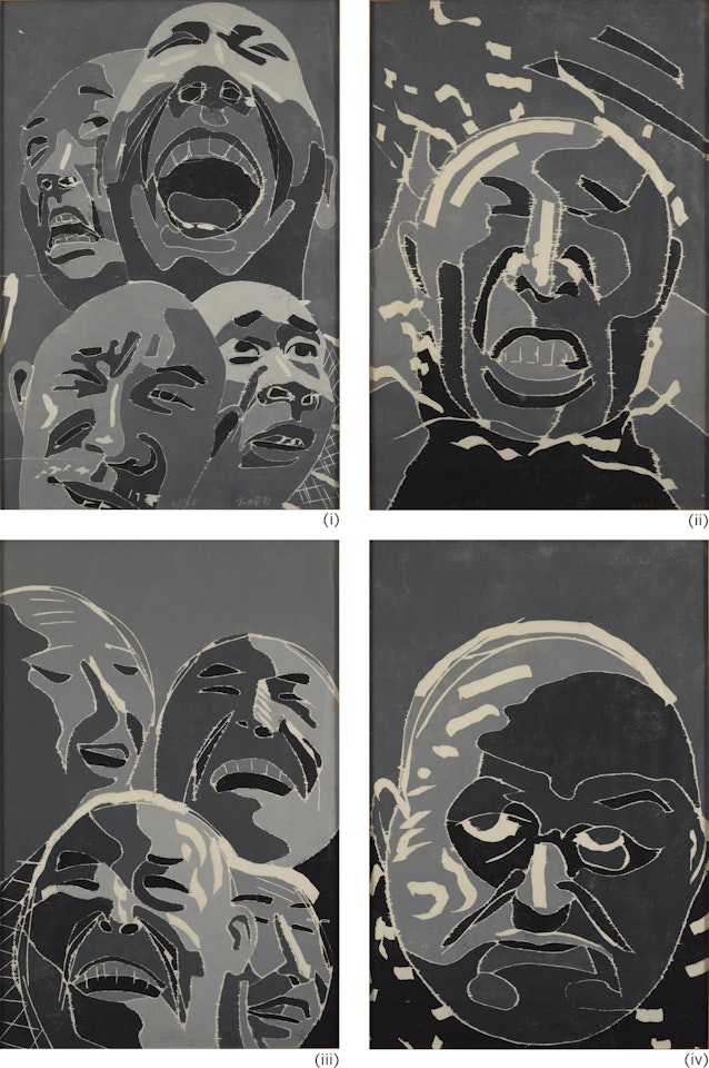 Woodblock Print Series (Four Works) by Fang Lijun