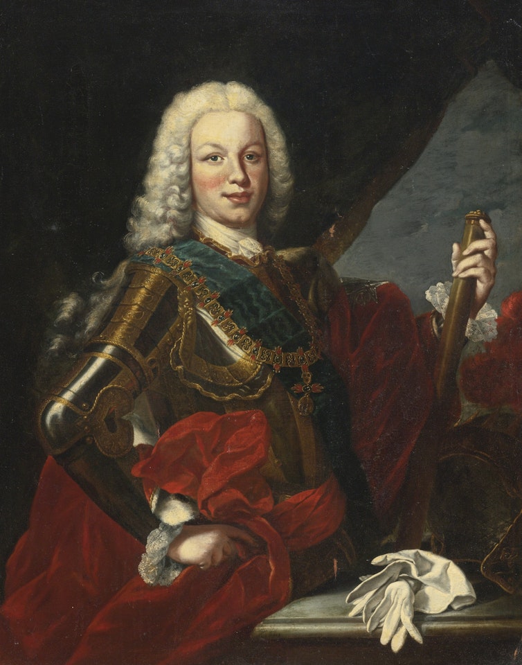 PORTRAIT OF KING FERDINAND VI OF SPAIN (1713 - 1759), HALF LENGTH, DRESSED IN ARMOR by Spanish School