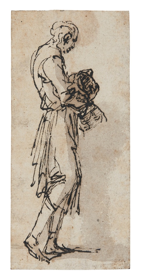 A SERVING MAN, STANDING TO RIGHT by Salvator Rosa