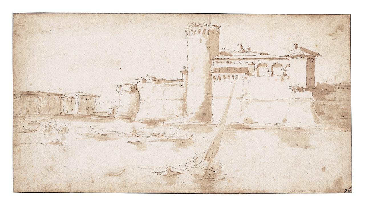 VIEW OF CASTELNUOVO, NAPLES by Salvator Rosa