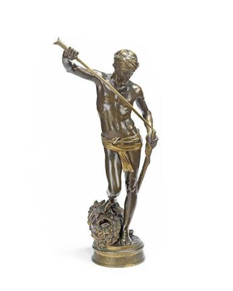 A figure of David Vainqueur by Marius Jean Antonin Mercie