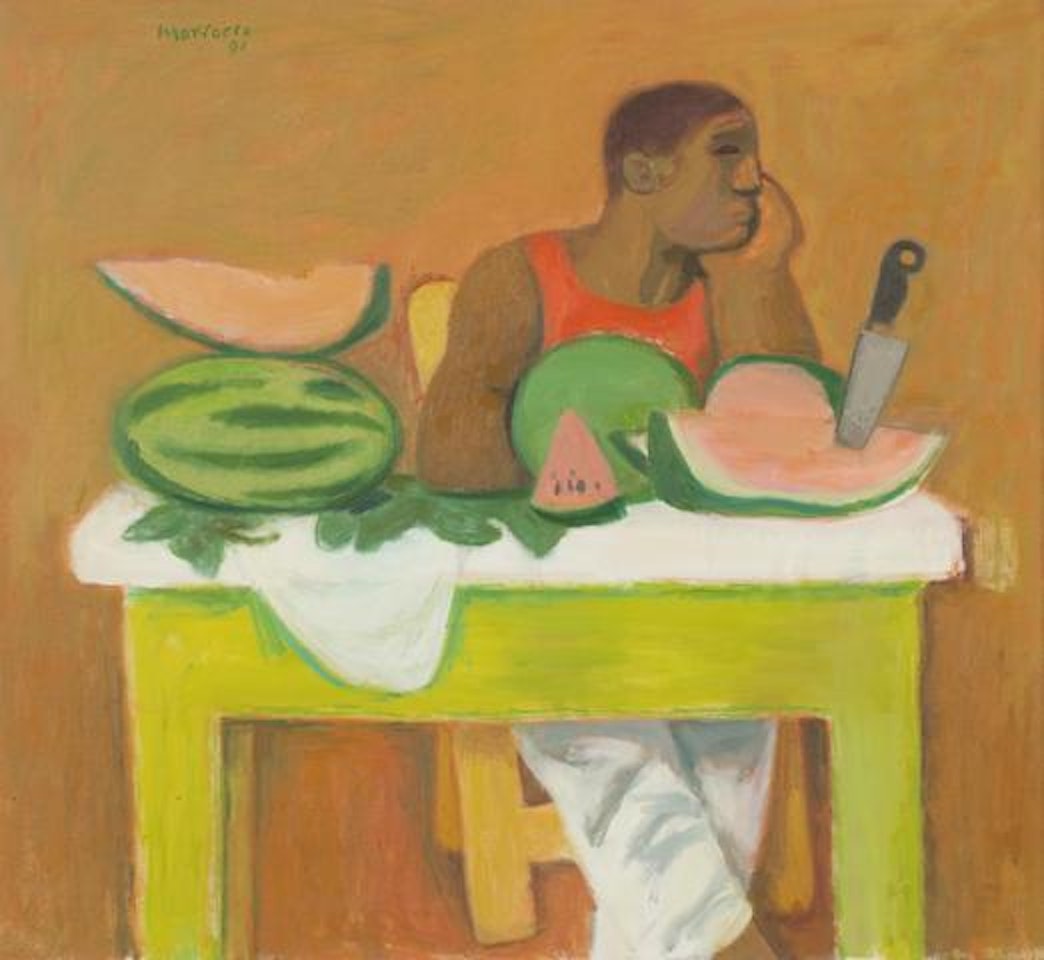 Melon Vendor by Alberto Morrocco
