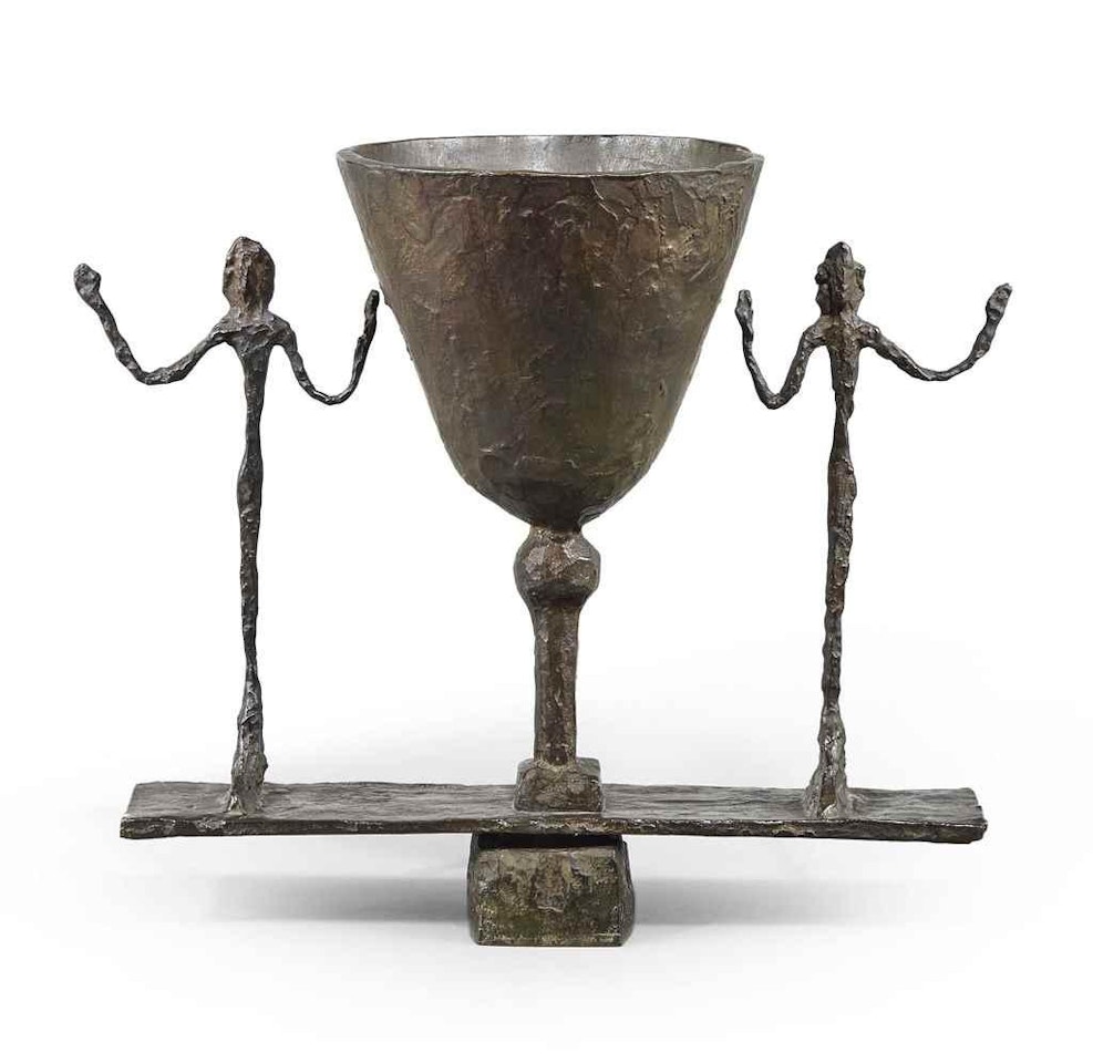 Lampe coupe aux deux figures by Alberto Giacometti