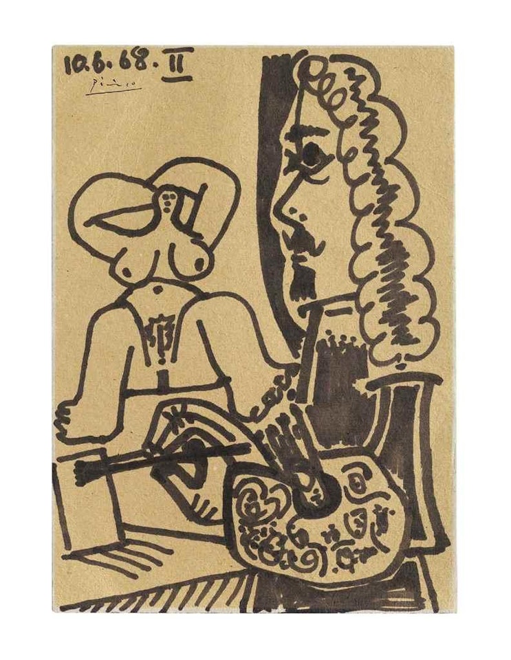 Trois nus couchí©s (recto); Le peintre (verso) by Pablo Picasso