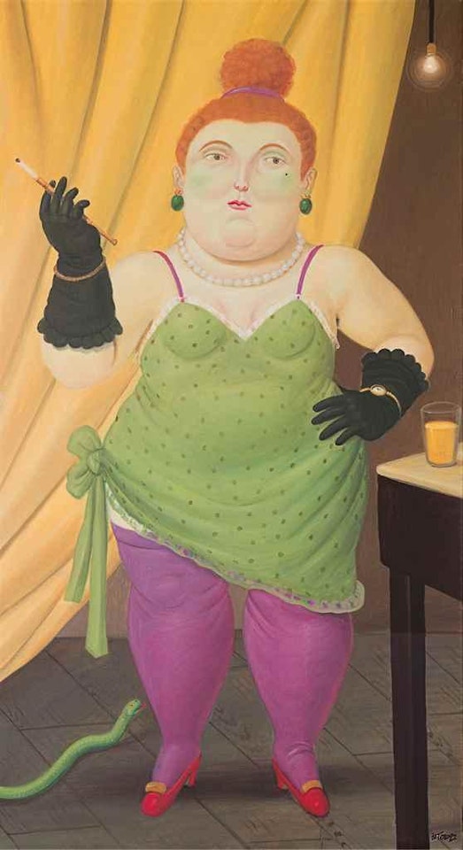 Woman in a Green Dress by Fernando Botero