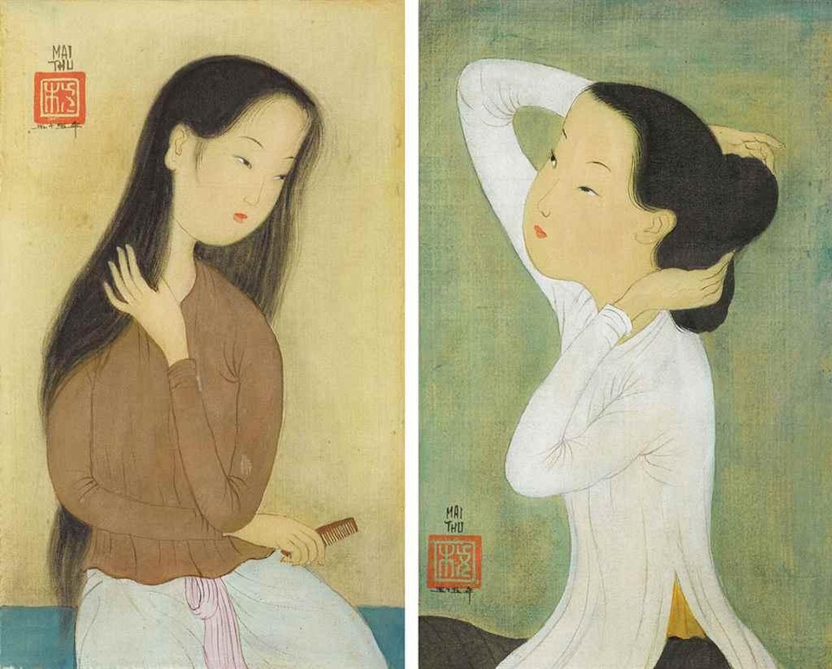 Deux femme se coiffant (Two Ladies Styling) by Mai Trung Thu