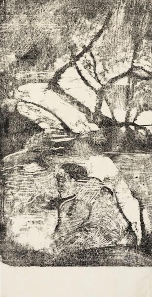 Femme maorie dans un paysage de branches däó»arbres by After Paul Gauguin