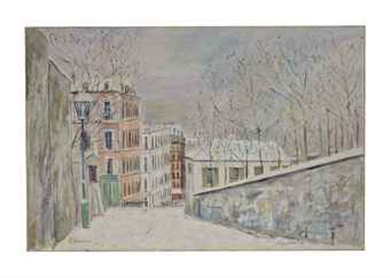 La rue du Mont-Cenis sous la neige by Maurice Utrillo
