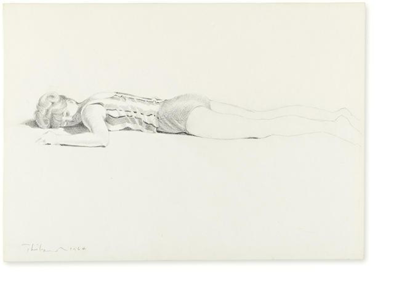 Prone Beach Figure by Wayne Thiebaud
