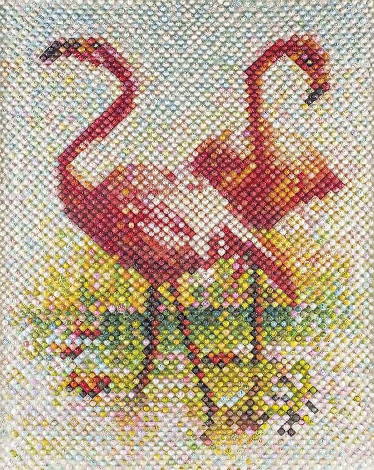 2 Flamingos by Farhad Moshiri
