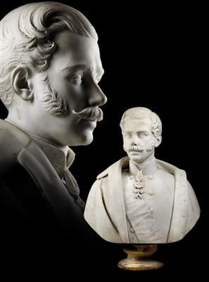 - Duke Francis V of Modena, portrait bust, marble, bust of the duke in uniform, decorated with the Order of the Golden Fleece by Giovanni Maria Benzoni