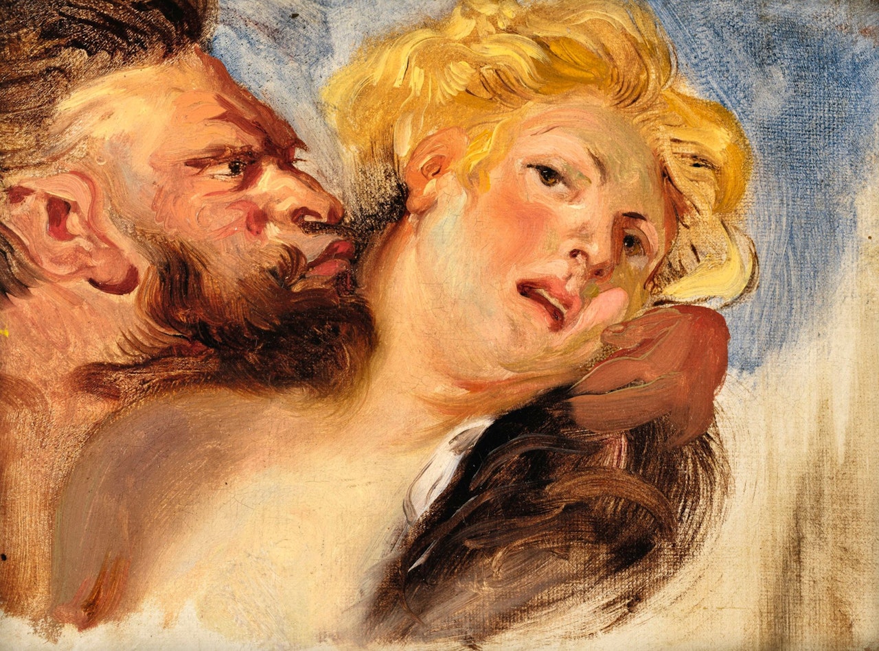 SATYR EMBRACING A NYMPH, AFTER PETER-PAUL RUBENS by Eugene Delacroix