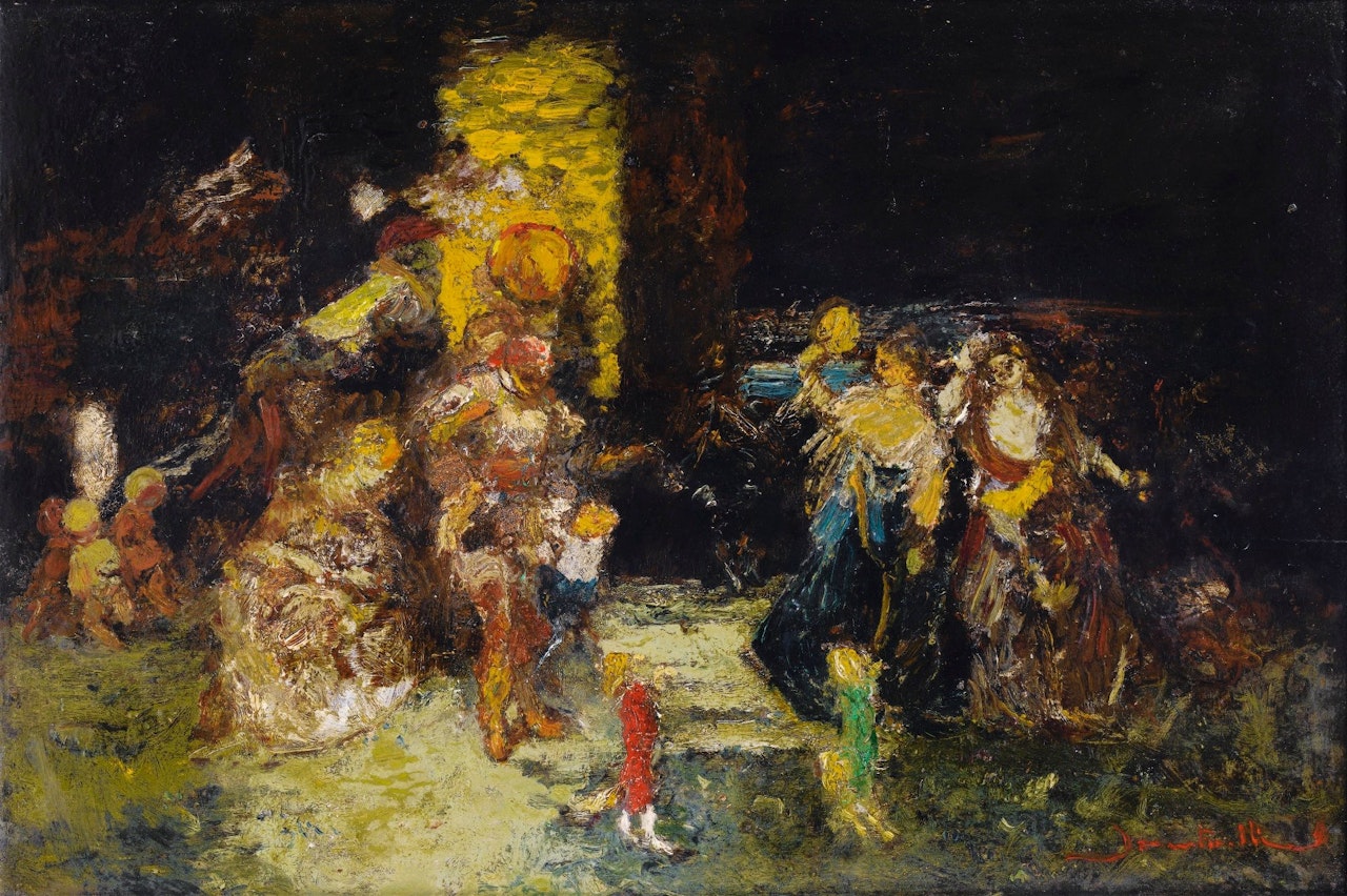 THE MEET by Adolphe Monticelli