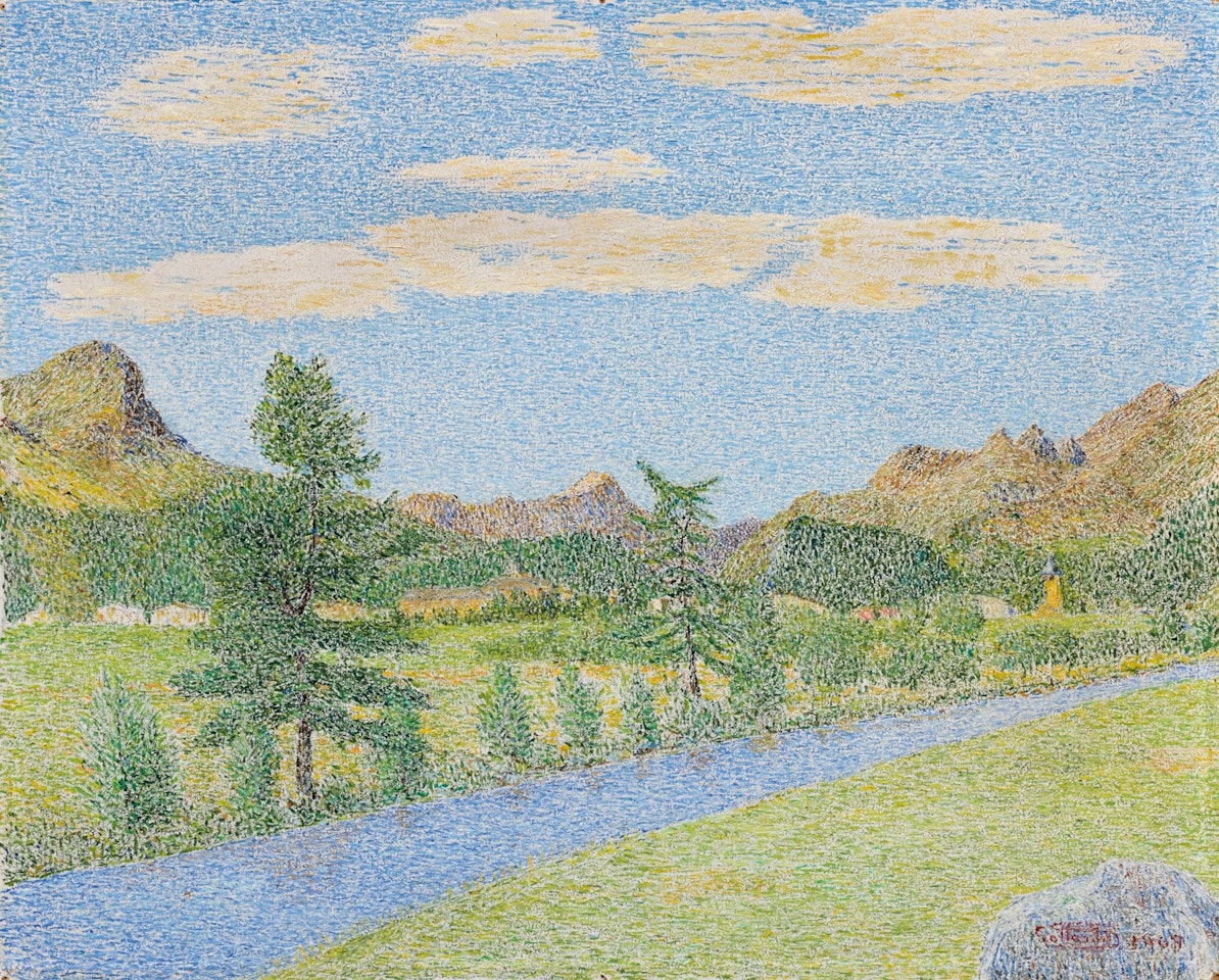 BLICK AUF SILS BASELGIA by Gottardo Segantini