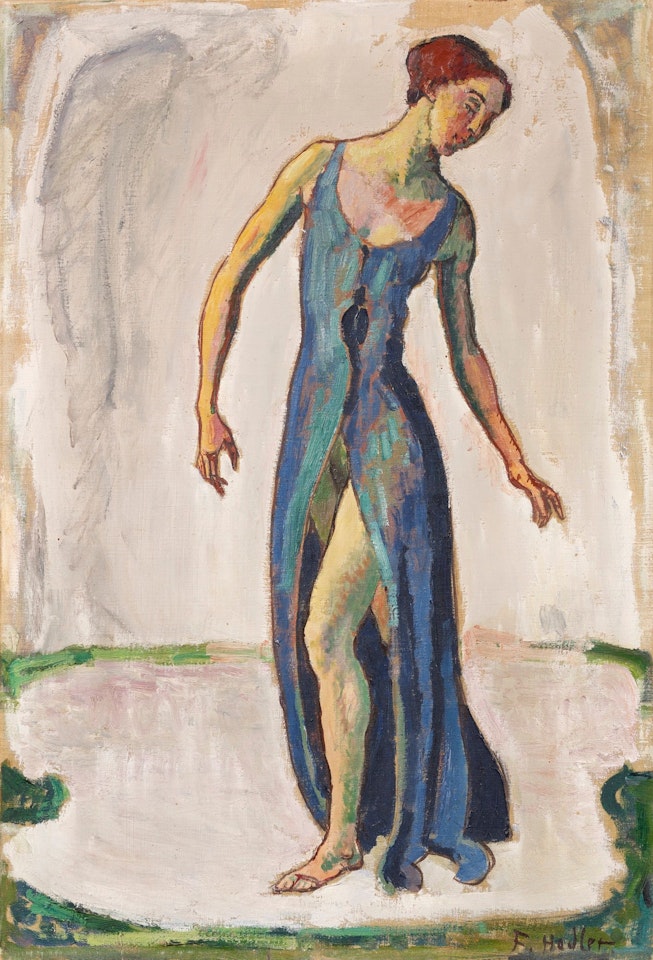 SCHREITENDE, SICH UMWENDEND  by Ferdinand Hodler