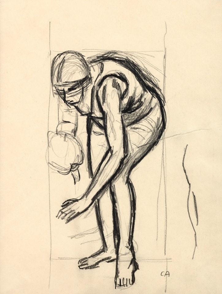 SICH BÜCKENDER WEIBLICHER AKT by Cuno Amiet