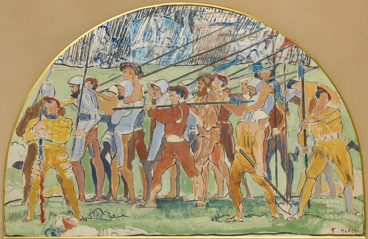 RÜCKZUG VON MARIGNANO, STUDIE ZU KARTON III by Ferdinand Hodler