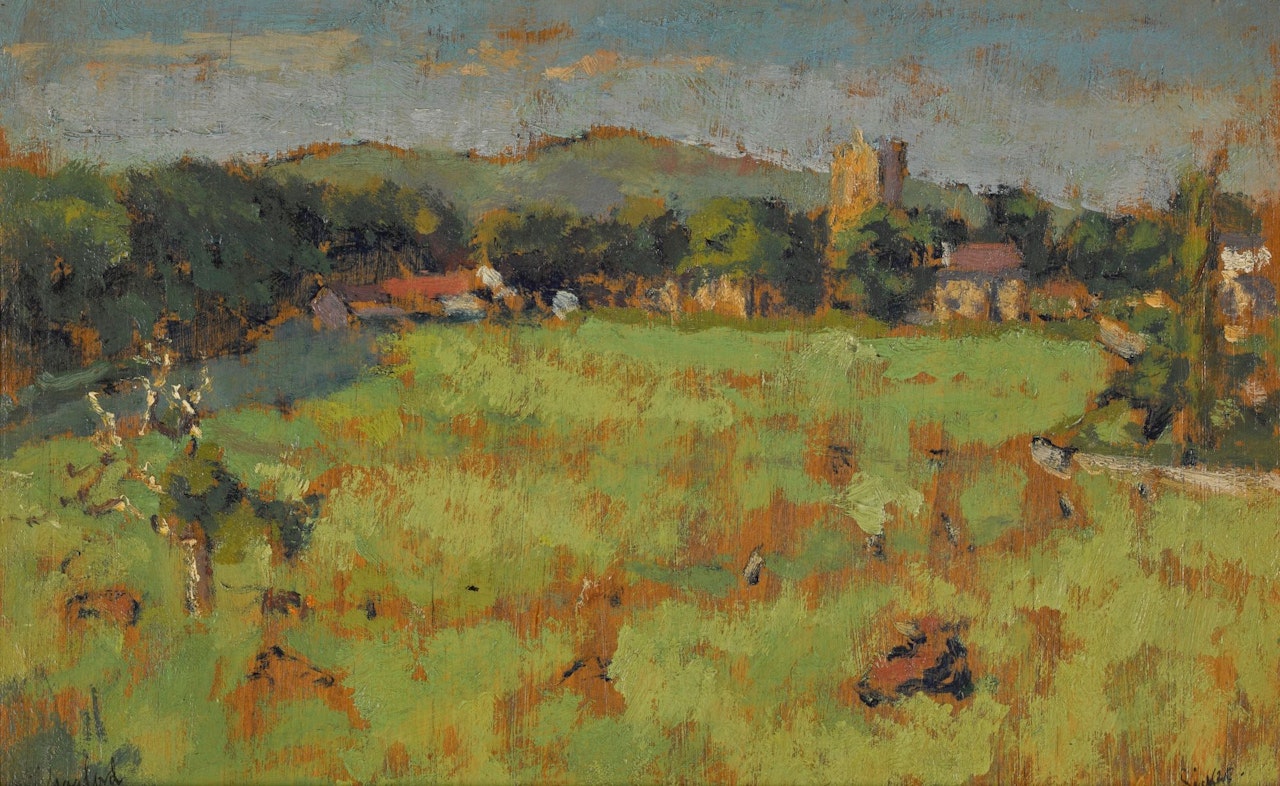 CHAGFORD ACROSS THE FIELDS by Walter Richard Sickert