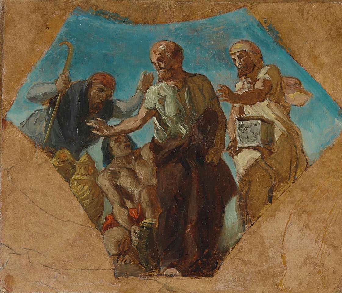 Hypocrate refusant les présents du roi de Perse. Etude pour la voûte de la bibliothèque de la Chambre des Députés, Palais Bourbon, Paris by Eugene Delacroix