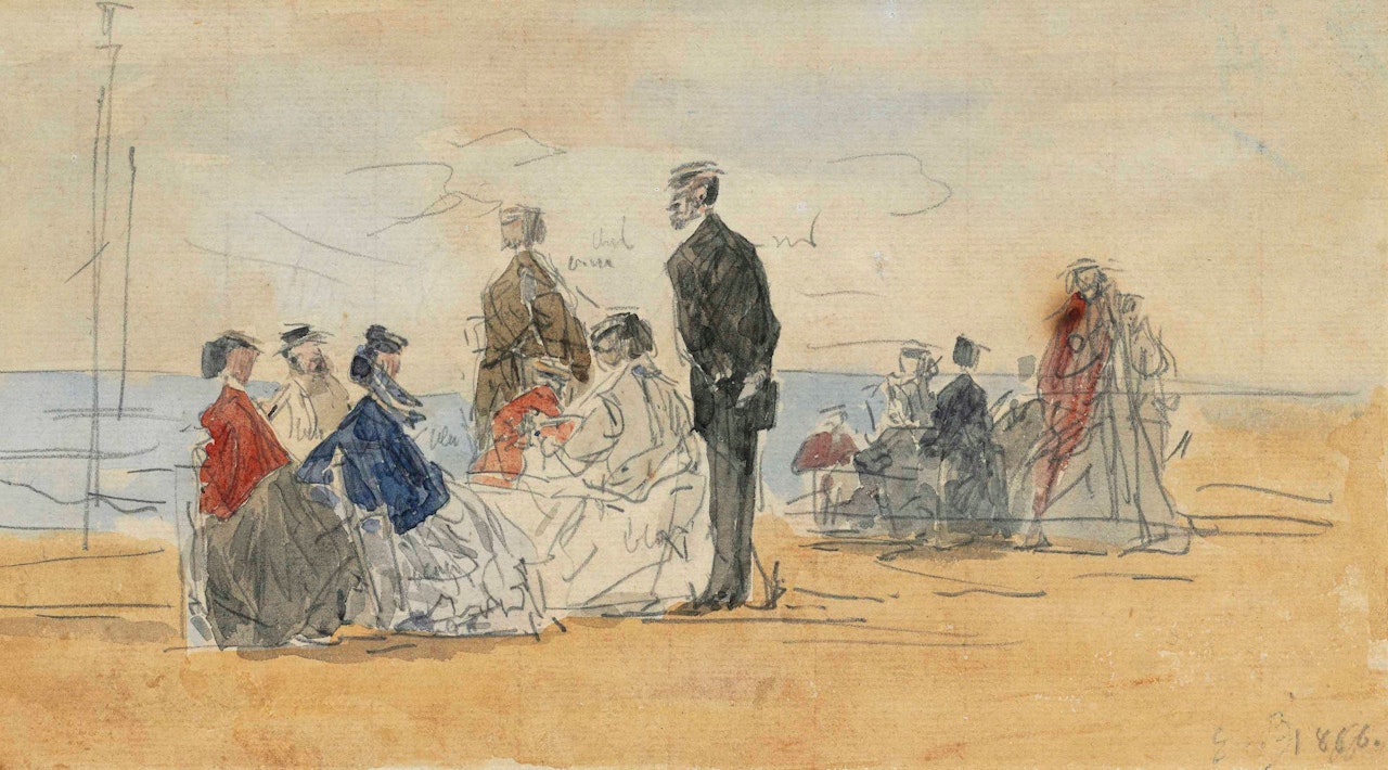 Scène de plage by Eugène Boudin