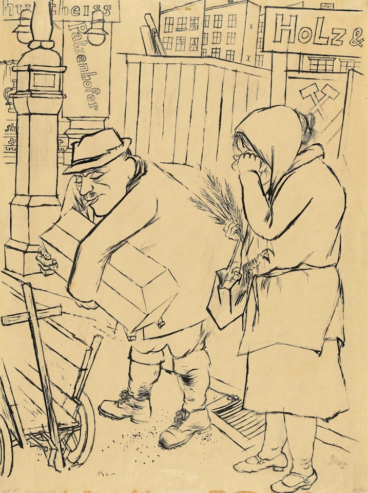 Begräbnis III. Klasse - Ein Engelchen mehr, ein Rekrut weniger (Third Class Funeral - One Little Angel More, One Recruit Less) by George Grosz