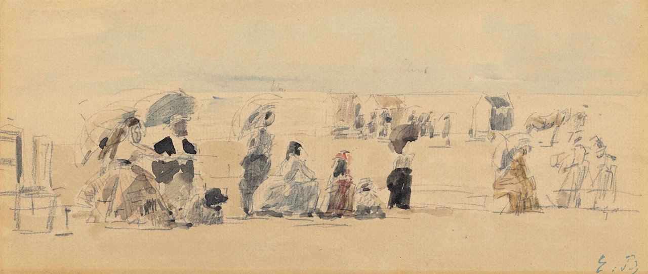 Scène de plage by Eugène Boudin