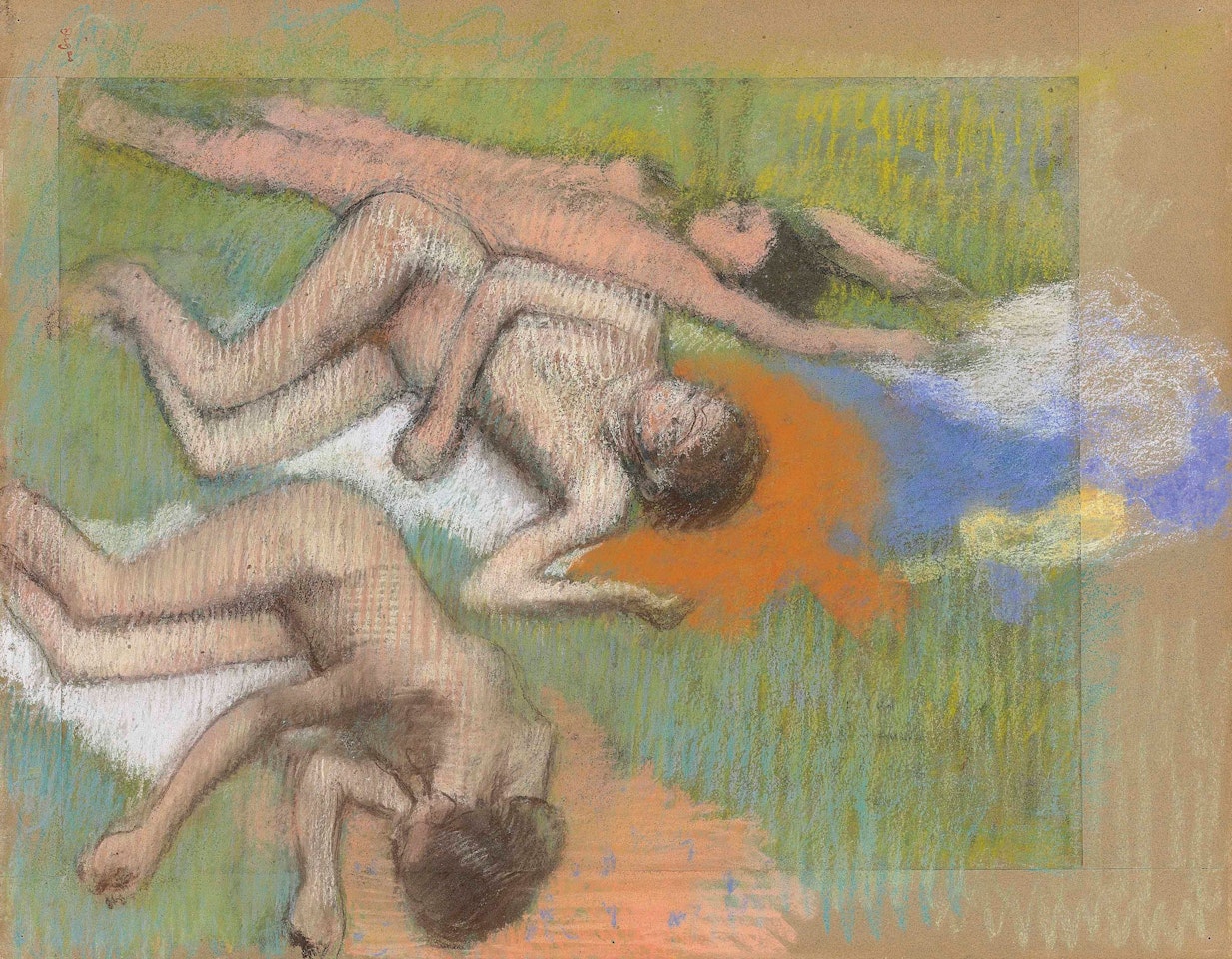 Après le bain, trois femmes nues by Edgar Degas