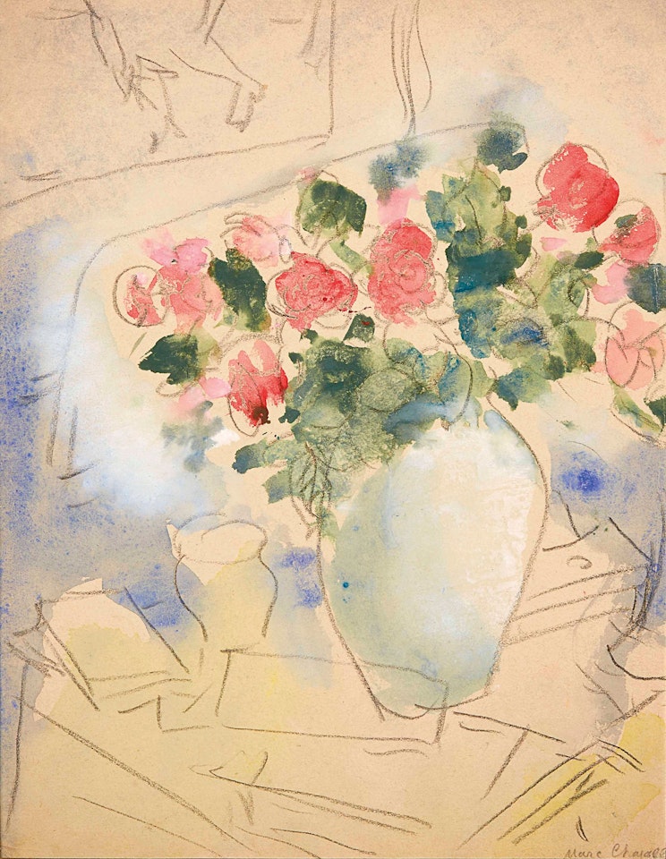 Vase de roses, étude by Marc Chagall