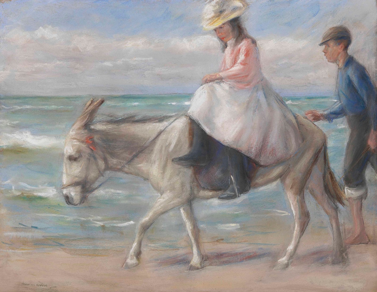 Kind, auf einem Esel reitend by Max Liebermann