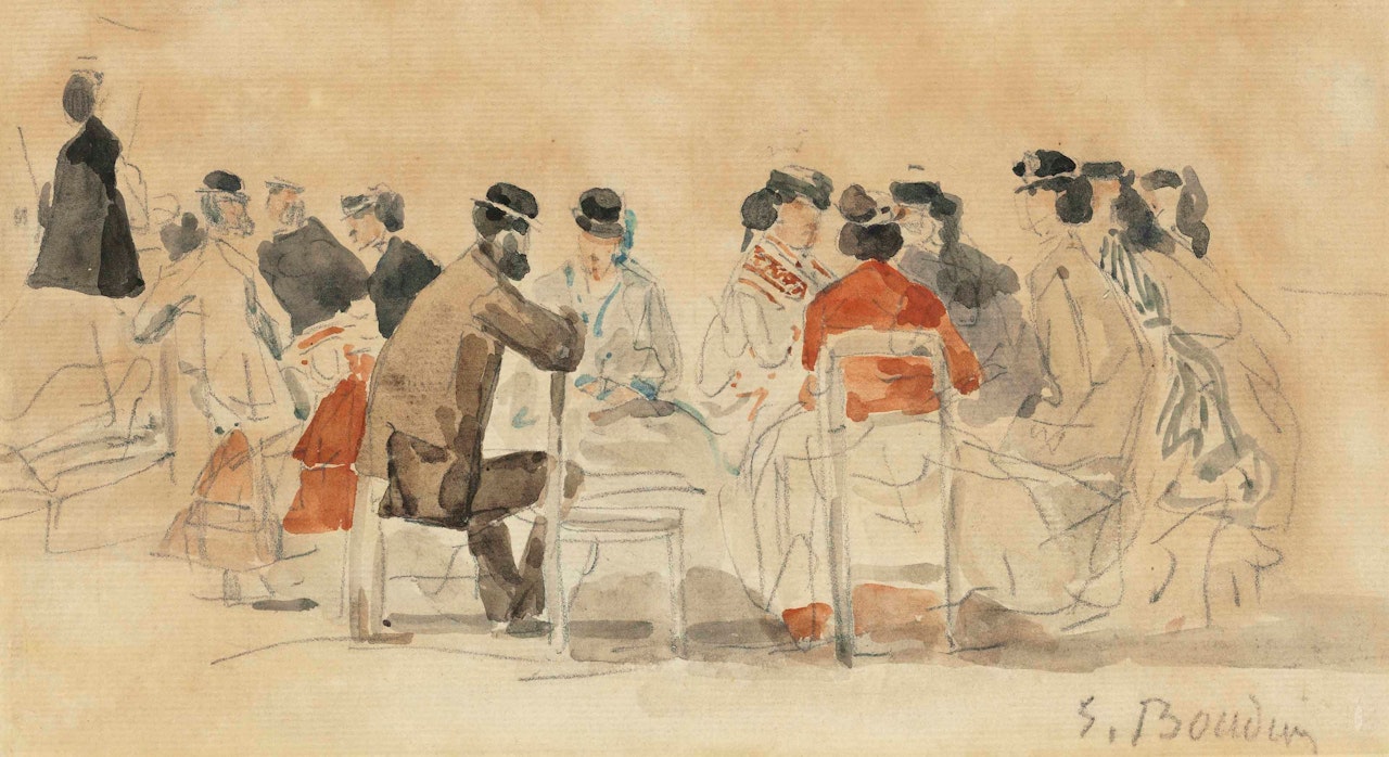 Scène de plage by Eugène Boudin