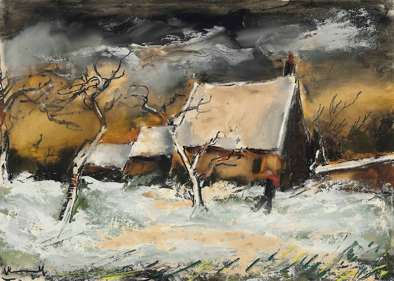 Les chaumières sous la neige by Maurice de Vlaminck