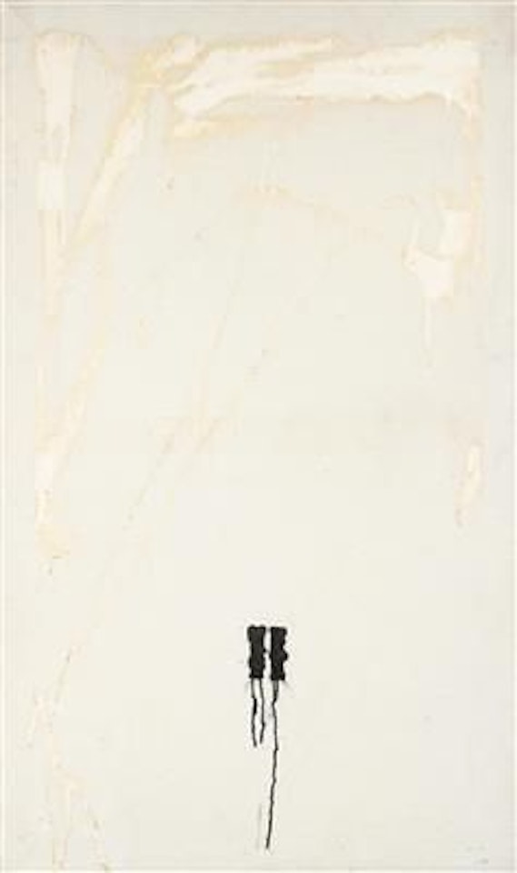 Untitled (white monochrome with letter H) by Mario Schifano