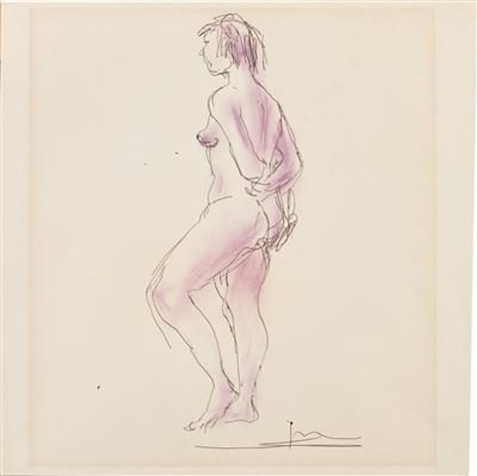 Nudo femminile di profilo by Lucio Fontana