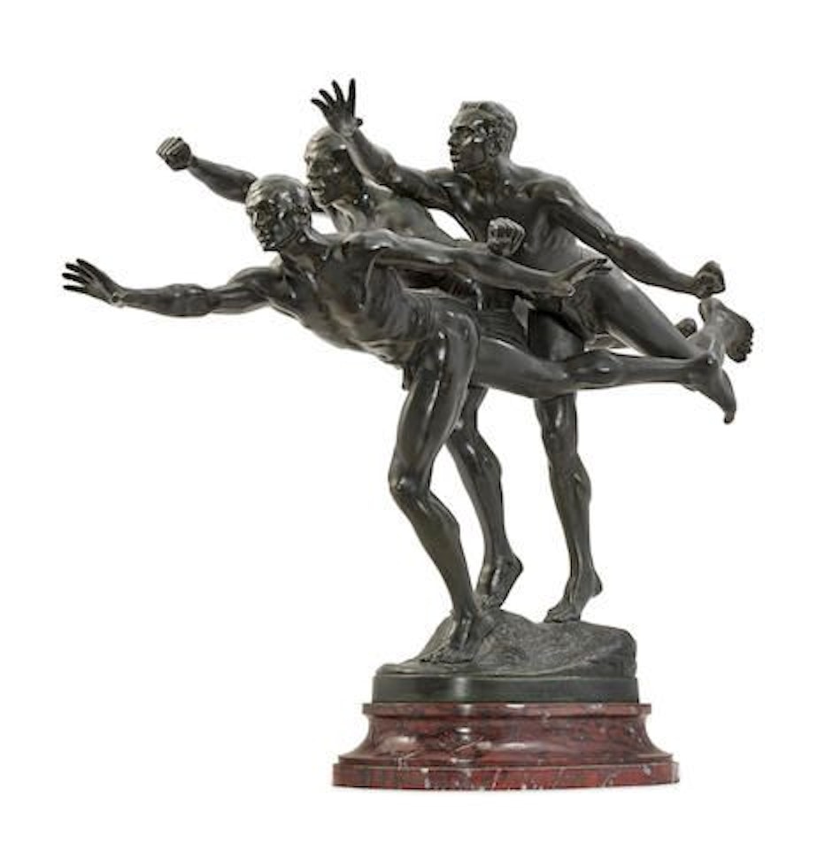 Figural group: Au But by Alfred Boucher