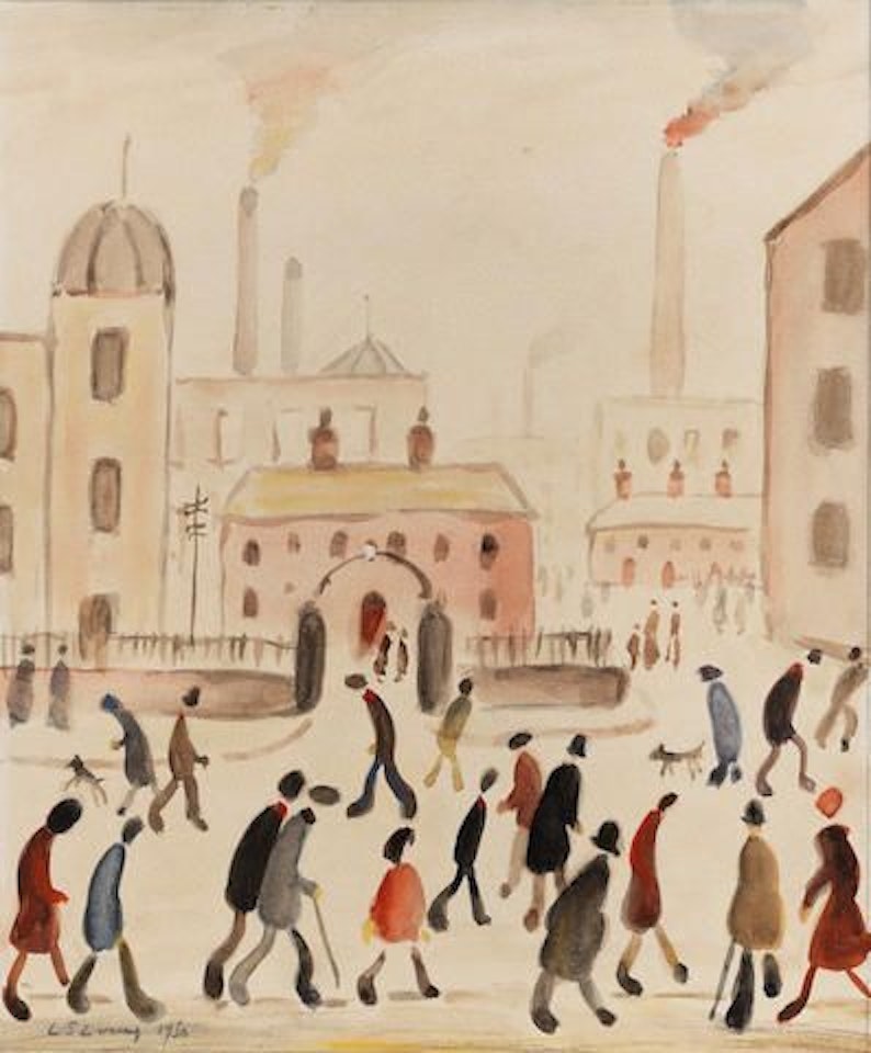Outside the mill by Laurence Stephen Lowry