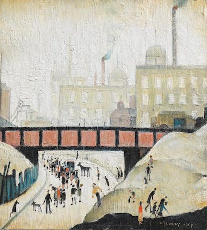 The red bridge by Laurence Stephen Lowry