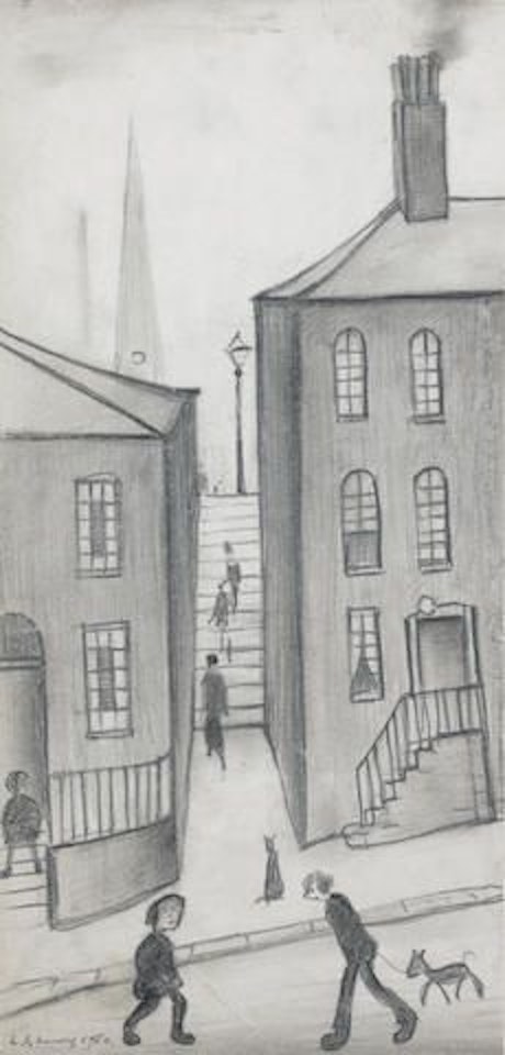 Houses and Steps, Stockport by Laurence Stephen Lowry