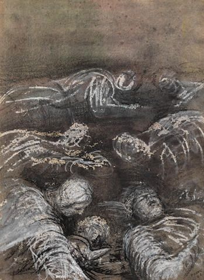 Shelter Drawing by Henry Moore