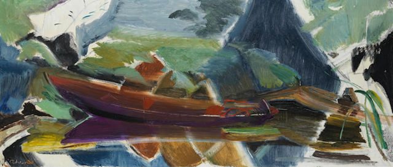 A Boat and Reflections by Ivon Hitchens