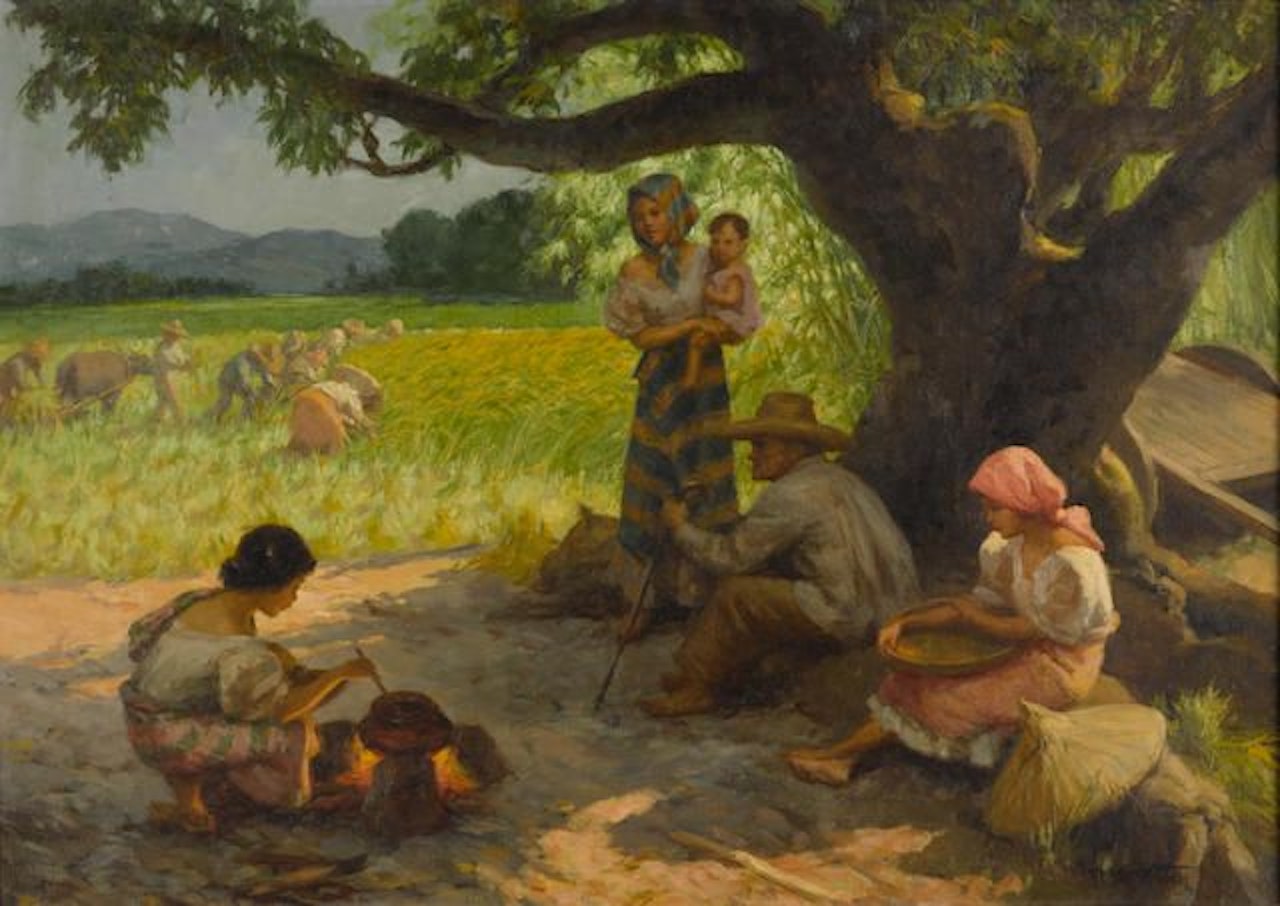 A Family Resting Under a Mango Tree by Fernando Amorsolo