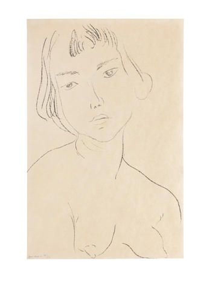 Visage légèrement penché vers la gauche by Henri Matisse