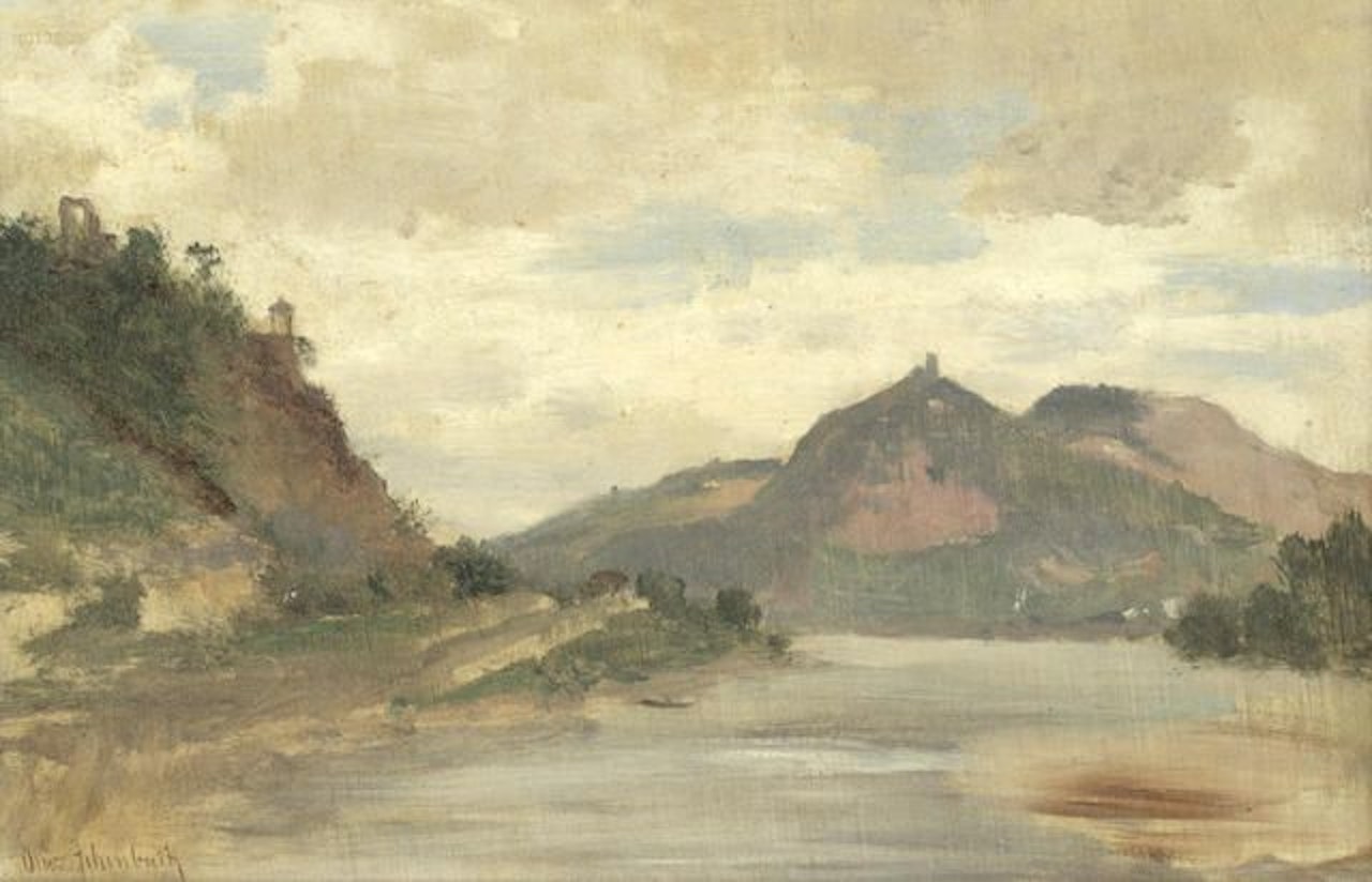 Der Rhein mit dem Siebengebirge by Oswald Achenbach