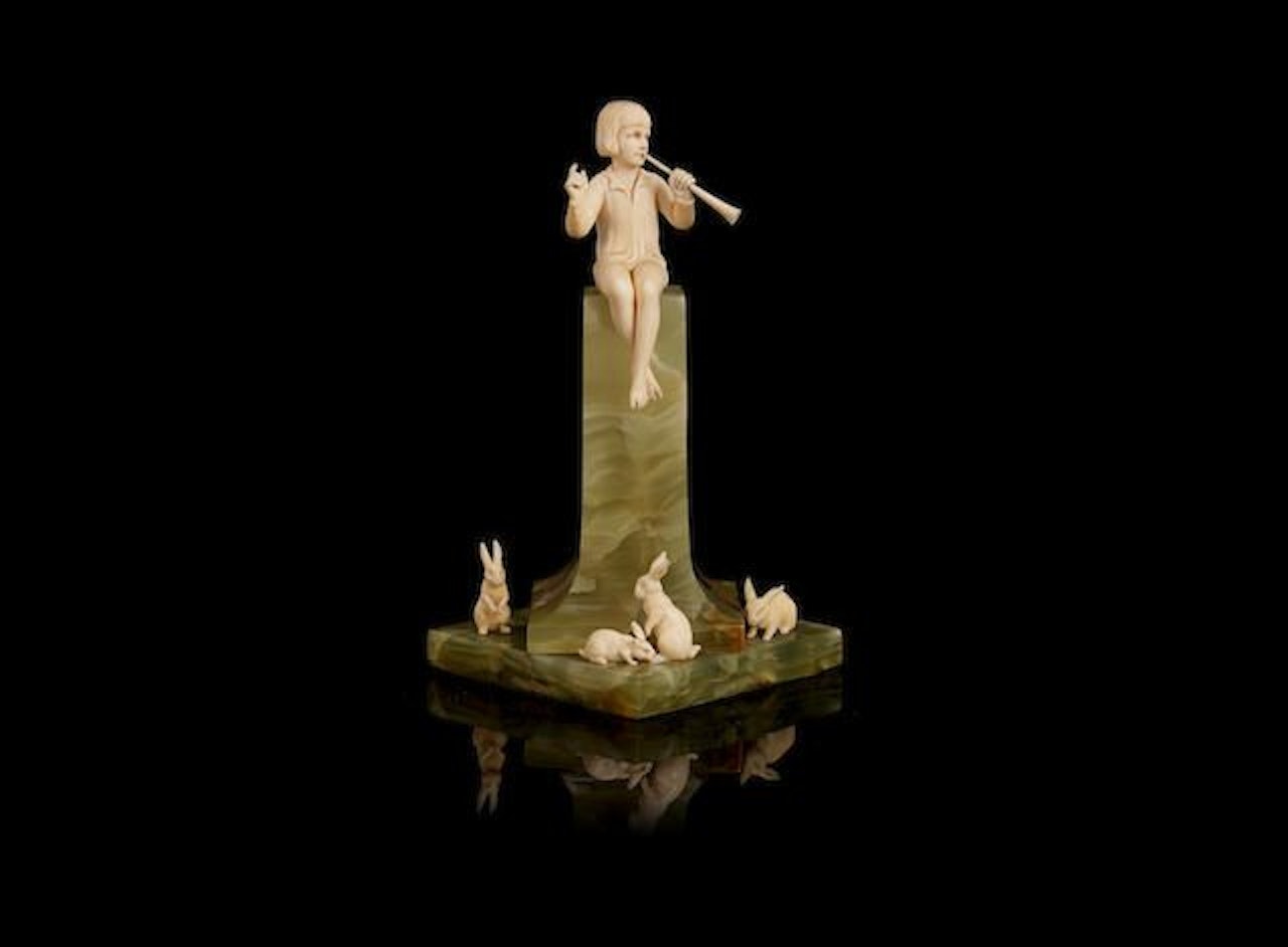 Girl with Rabbits by Ferdinand Preiss