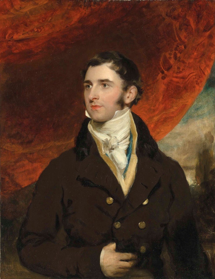 Portrait of a gentleman, half-length, in a dark coat by Sir Thomas Lawrence