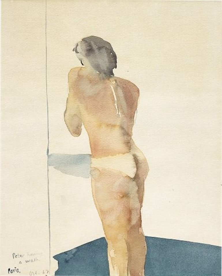 Peter having a wash by David Hockney